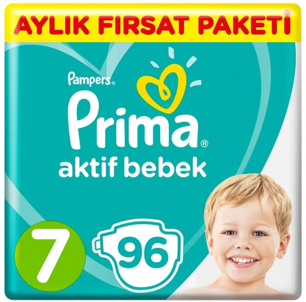 Prima Aktif Bebek 7 Beden 96 Adet Bebek Bezi