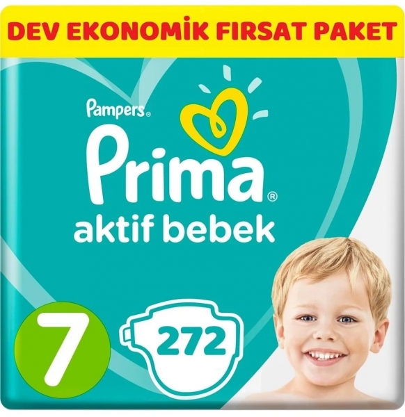 Prima Aktif Bebek 7 Beden 272 Adet Bebek Bezi