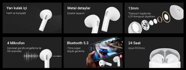 General Mobile GM Pods 3 Tam Kablosuz Kulaklık