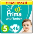 Prima Aktif Bebek 5 Beden 46 Adet Bebek Bezi