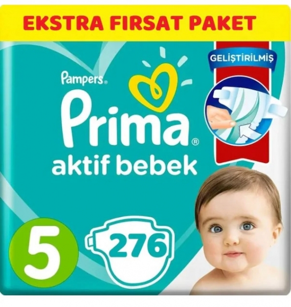 Prima Aktif Bebek 5 Beden 276 Adet Bebek Bezi