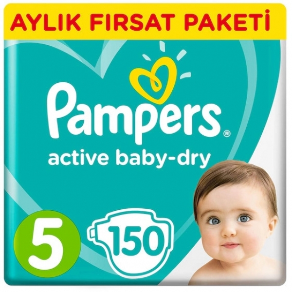 Prima Aktif Bebek 5 Beden 150 Adet Bebek Bezi