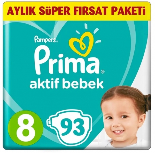 Prima Aktif Bebek 8 Beden 93 Adet Bebek Bezi