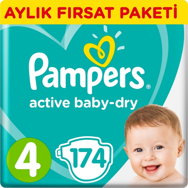 Prima Aktif Bebek 4 Beden 174 Adet Bebek Bezi