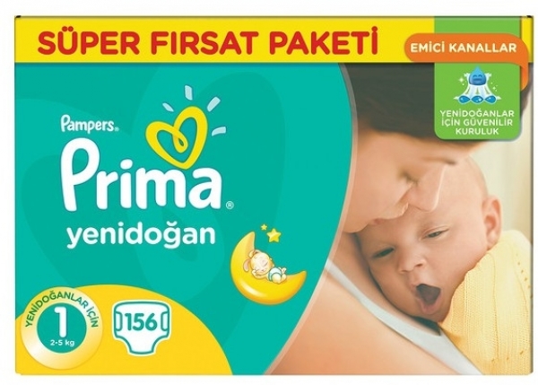 Prima Aktif Bebek Yenidoğan 1 Beden 156 Adet Bebek Bezi