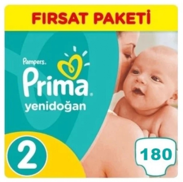 Prima Aktif Bebek Yenidoğan 2 Beden 180 Adet Bebek Bezi