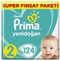 Prima Aktif Bebek Yenidoğan 2 Beden 124 Adet Bebek Bezi