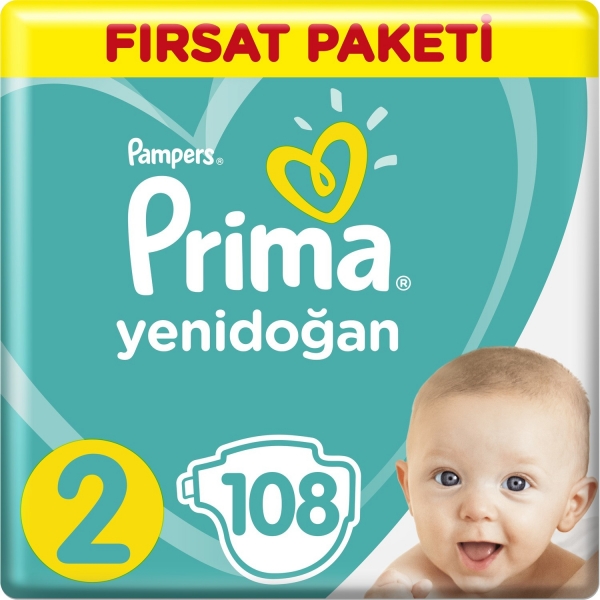 Prima Aktif Bebek Yenidoğan 2 Beden 108 Adet Bebek Bezi