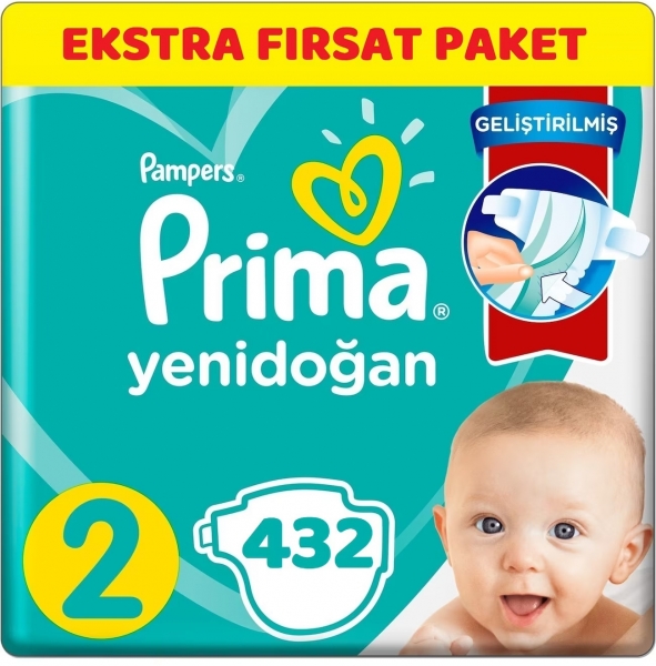 Prima Aktif Bebek Yenidoğan 2 Beden 432 Adet Bebek Bezi