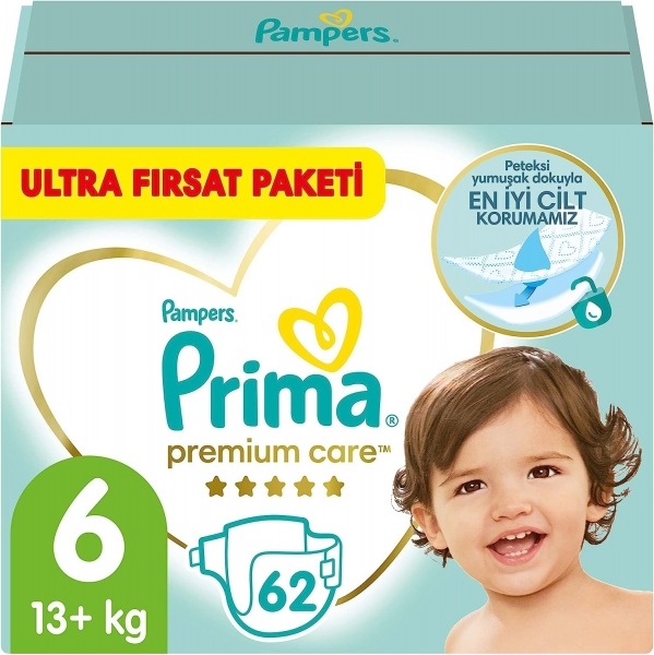 Prima Premium Care 6 Beden 62 Adet Bebek Bezi