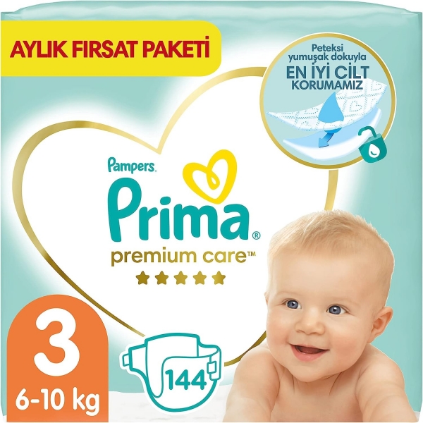 Prima Premium Care 3 Beden 144 Adet Bebek Bezi