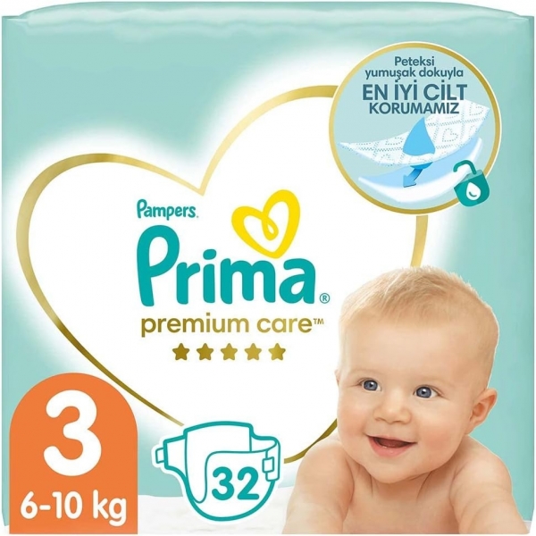 Prima Premium Care 3 Beden 32 Adet Bebek Bezi