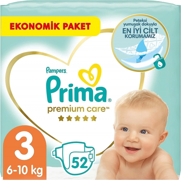 Prima Premium Care 3 Beden 52 Adet Bebek Bezi