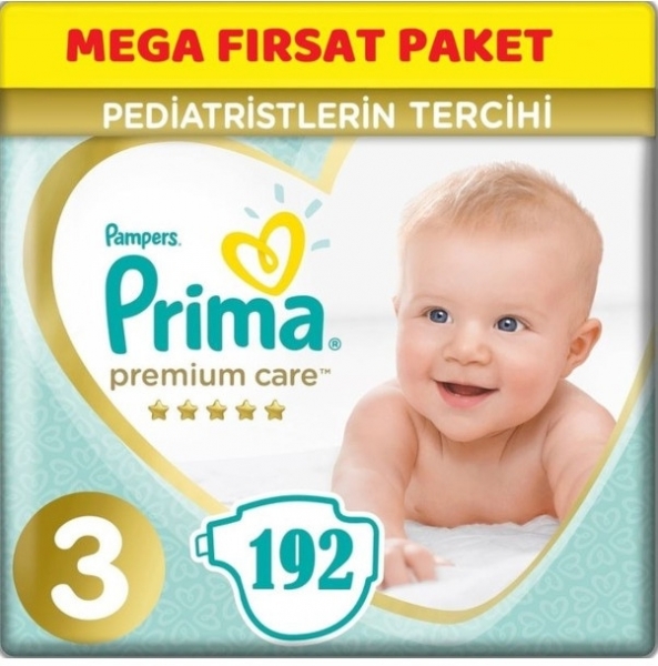 Prima Premium Care 3 Beden 192 Adet Bebek Bezi