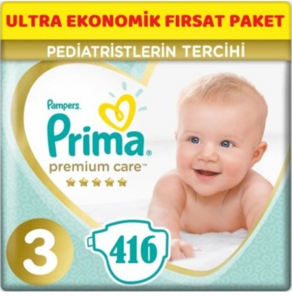 Prima Premium Care 3 Beden 416 Adet Bebek Bezi