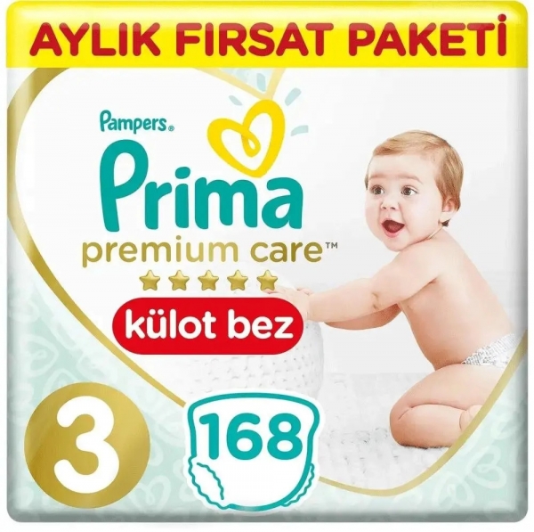 Prima Premium Care 3 Beden 168 Adet Bebek Bezi