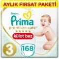 Prima Premium Care 3 Beden 168 Adet Bebek Bezi