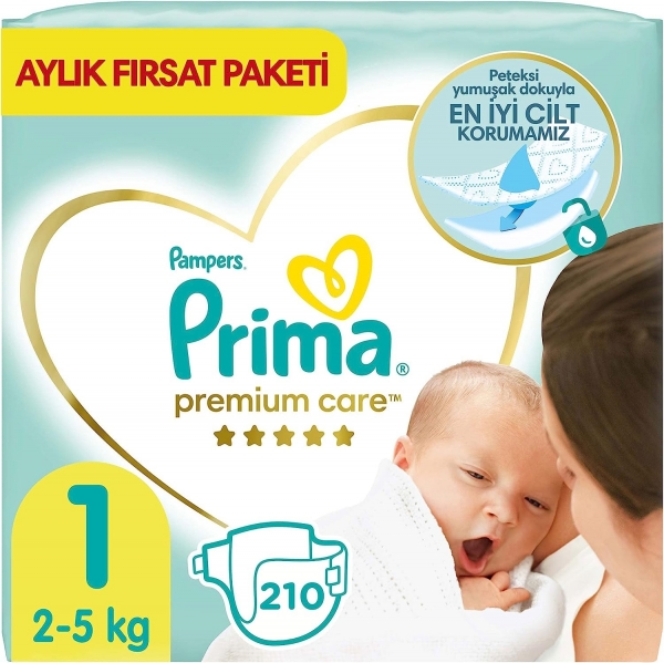 Prima Premium Care 1 Beden 210 Adet Bebek Bezi