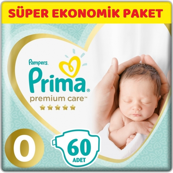 Prima Premium Care 0 Beden 60 Adet Bebek Bezi