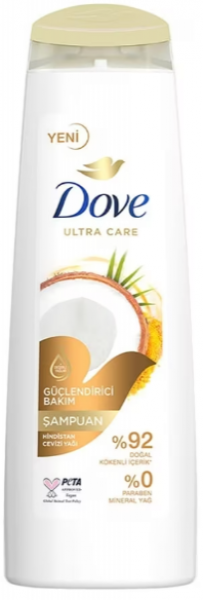 Dove Ultra Care Saç Bakım Güçlendirici Bakım Hindistan Cevizi Yağı 400 ml Şampuan