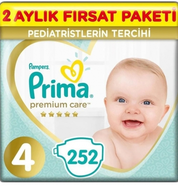 Prima Premium Care 4 Beden 252 Adet Bebek Bezi
