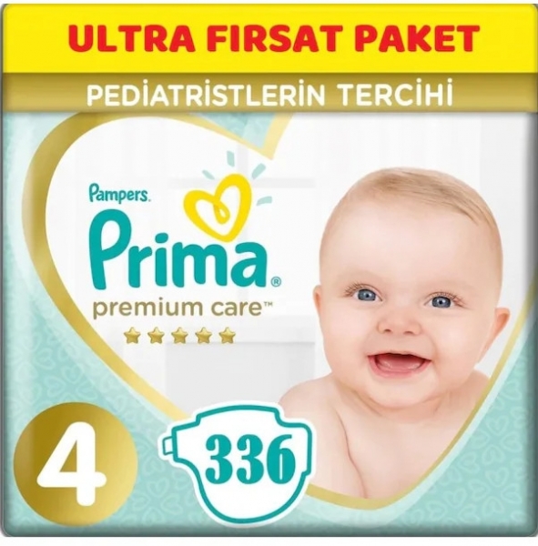 Prima Premium Care 4 Beden 336 Adet Bebek Bezi