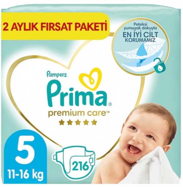 Prima Premium Care 5 Beden 216 Adet Bebek Bezi