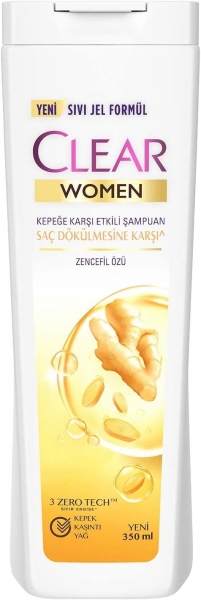 Clear Women Kepeğe Karşı Etkili Dökülmeye Karşı Zencefil Özü 350 ml Şampuan