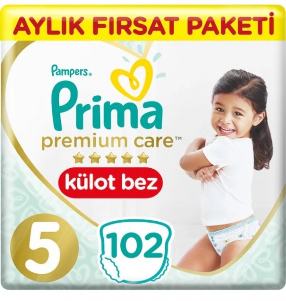Prima Premium Care Külot Bez 5 Beden 102 Adet Bebek Bezi