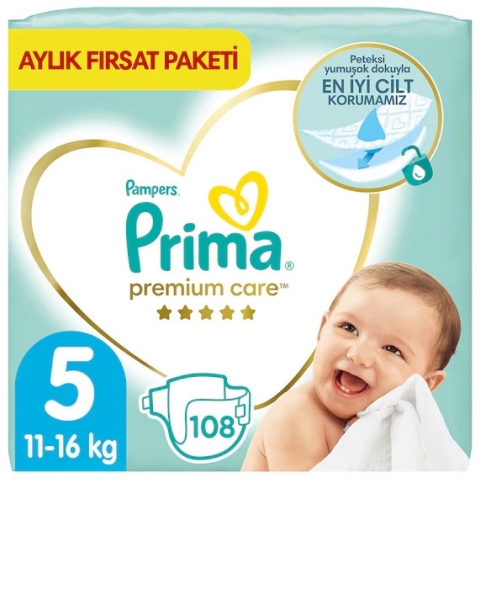 Prima Premium Care 5 Beden 108 Adet Bebek Bezi