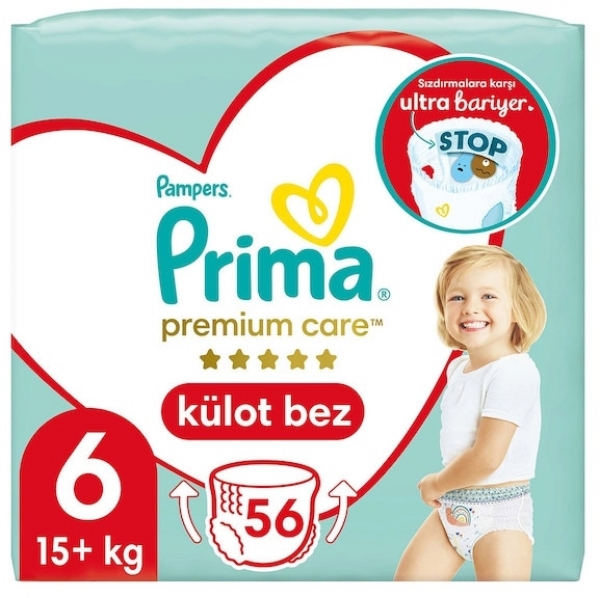Prima Premium Care Külot Bez 6 Beden 56 Adet Bebek Bezi