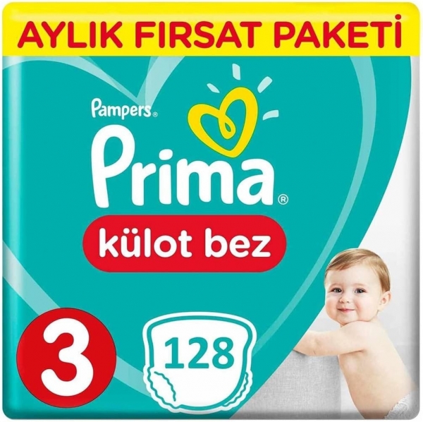 Prima Külot Bez 3 Beden 128 Adet Bebek Bezi