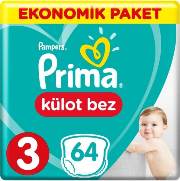 Prima Külot Bez 3 Beden 64 Adet Bebek Bezi