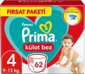 Prima Külot Bez 4 Beden 62 Adet Bebek Bezi