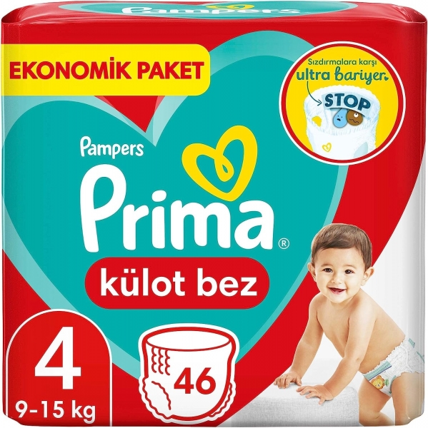 Prima Külot Bez 4 Beden 46 Adet Bebek Bezi
