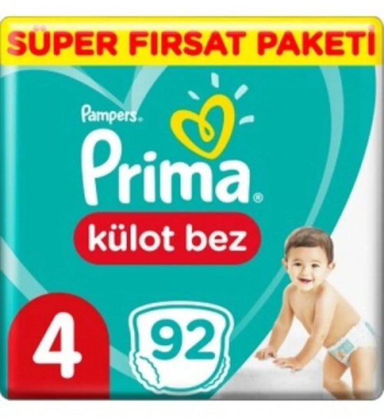 Prima Külot Bez 4 Beden 92 Adet Bebek Bezi