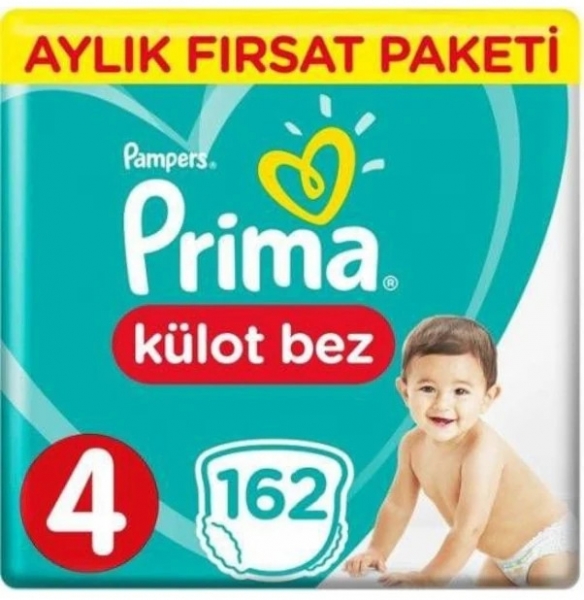 Prima Külot Bez 4 Beden 162 Adet Bebek Bezi