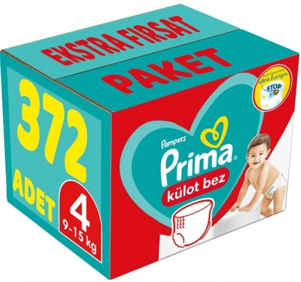 Prima Külot Bez 4 Beden 372 Adet Bebek Bezi