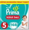 Prima Külot Bez 5 Beden 168 Adet Bebek Bezi