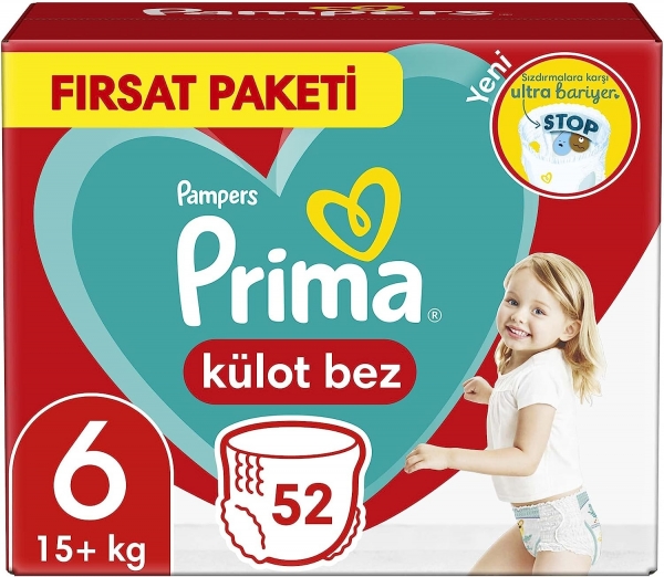 Prima Külot Bez 6 Beden 52 Adet Bebek Bezi