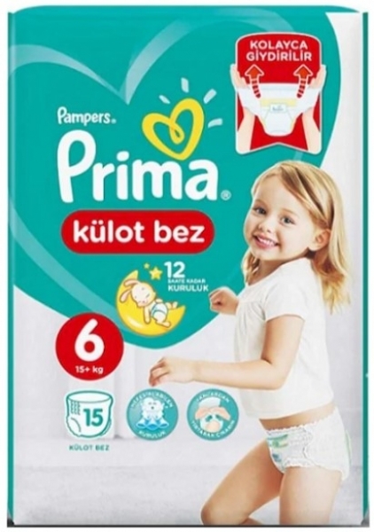 Prima Külot Bez 6 Beden 15 Adet Bebek Bezi