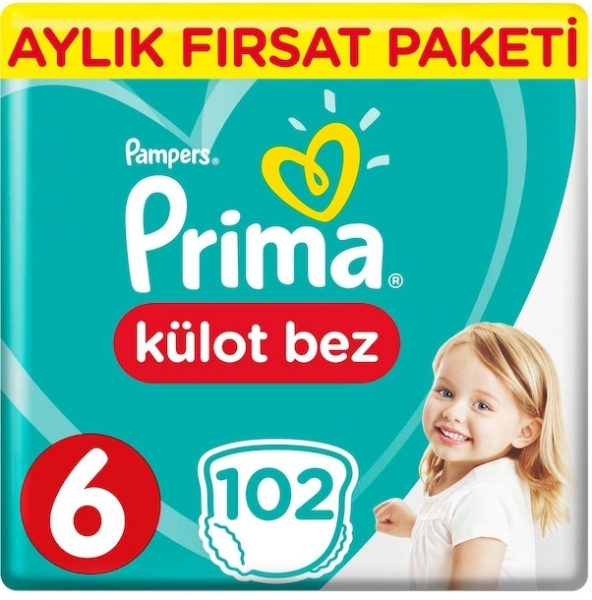 Prima Külot Bez 6 Beden 102 Adet Bebek Bezi