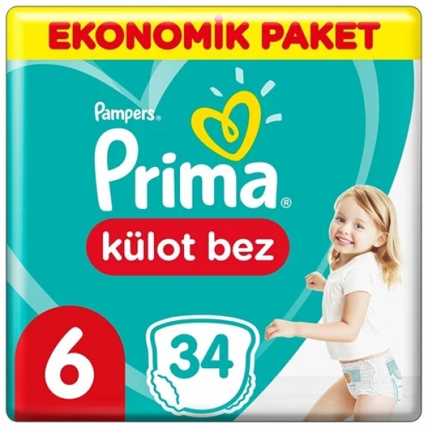 Prima Külot Bez 6 Beden 34 Adet Bebek Bezi