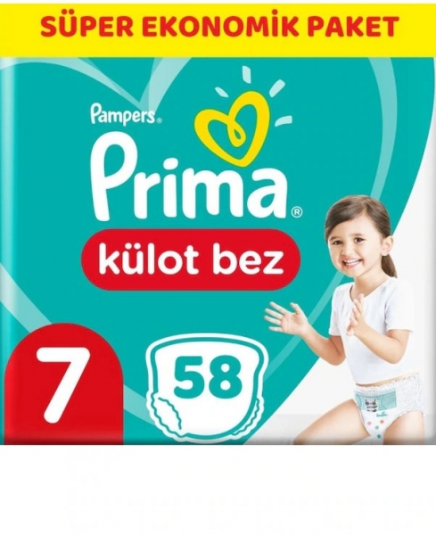 Prima Külot Bez 7 Beden 58 Adet Bebek Bezi