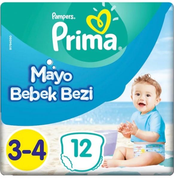 Prima Mayo Bez 3-4 Beden 12 Adet Bebek Bezi