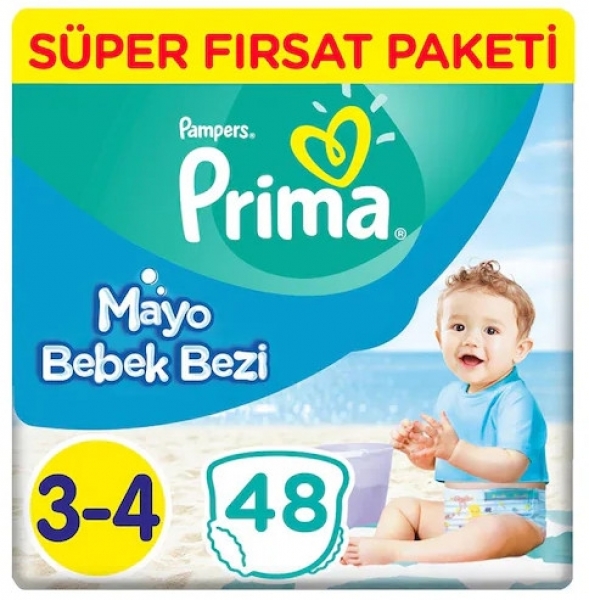 Prima Mayo Bez 3-4 Beden 48 Adet Bebek Bezi