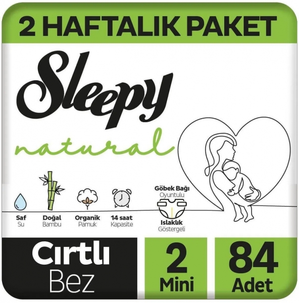 Sleepy Natural 2 Beden 84 Adet Bebek Bezi