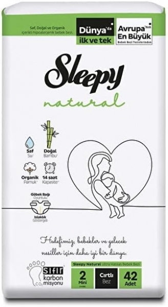 Sleepy Natural 2 Beden 42 Adet Bebek Bezi