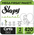 Sleepy Natural 2 Beden 420 Adet Bebek Bezi