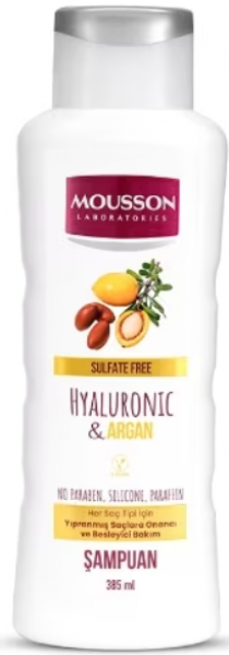 Mousson Hyalüronik Asit & Argan İçeren Onarıcı ve Besleyici 385 ml Şampuan